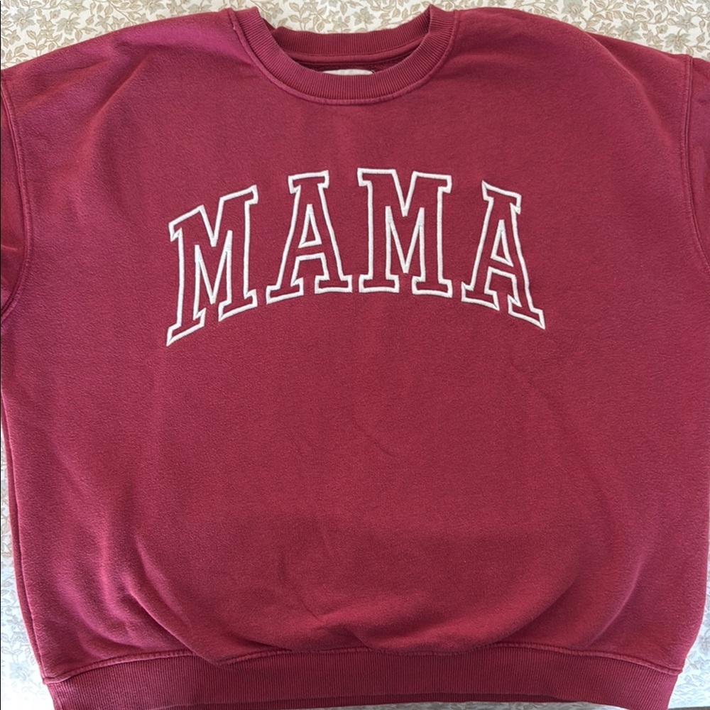 Burgundy 'MAMA' Sweatshirt